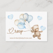 RSVP Online Teddy Bear Baby Baby shower Informatiekaartje (Voorkant)