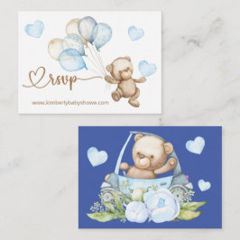 RSVP Online Teddy Bear Baby Baby shower Informatiekaartje