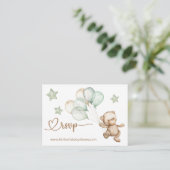 RSVP Online Teddy Bear Baby Baby shower Informatiekaartje (Staand voorkant)