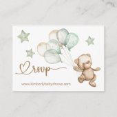 RSVP Online Teddy Bear Baby Baby shower Informatiekaartje (Voorkant)