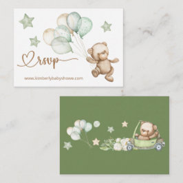 RSVP Online Teddy Bear Baby Baby shower Informatiekaartje