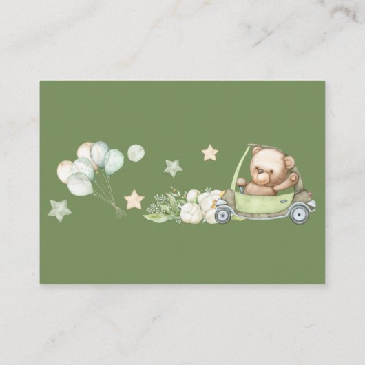 RSVP Online Teddy Bear Baby Baby shower Informatiekaartje (Achterkant)