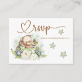 RSVP Online Teddy Bear Baby Baby shower Informatiekaartje (Voorkant)