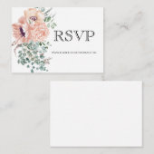 RSVP Online Waterverf Floral Wedding Informatiekaartje (Voorkant / Achterkant)
