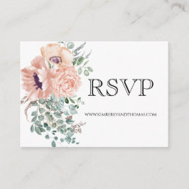RSVP Online Waterverf Floral Wedding Informatiekaartje