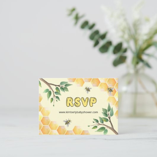 RSVP Online Weefselwebsite Baby shower Enclos Informatiekaartje (Staand voorkant)