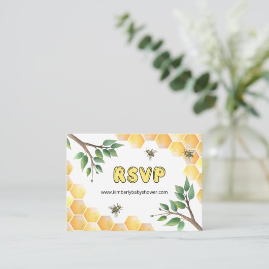 RSVP Online Weefselwebsite Baby shower Enclos Informatiekaartje (Staand voorkant)