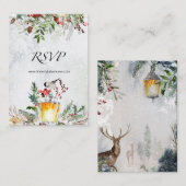 RSVP Online Winter Baby shower Enclosure Card Informatiekaartje (Voorkant / Achterkant)