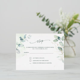 RSVP op Spaanse huwelijksaankondiging per post Folie Feestdagen Briefkaart