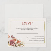 RSVP op Spaanse huwelijkskaart Briefkaart (Voorkant / Achterkant)