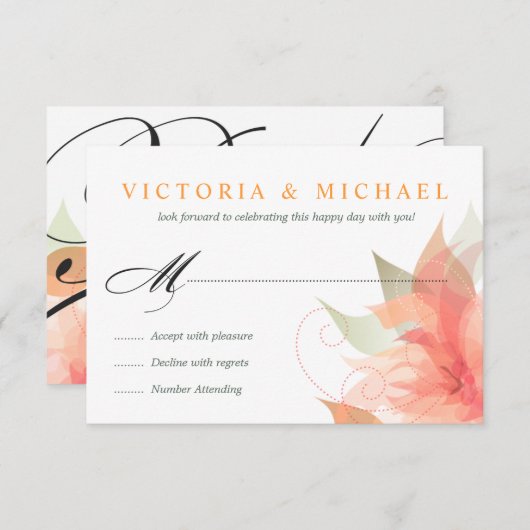 RSVP - Orange Ice Witte Bruiloft 2 (Voorkant / Achterkant)