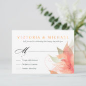 RSVP - Orange Ijs Witte Bruiloft 2 Kaartje (Staand voorkant)