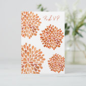 RSVP Oranje herfst Floral Blooms Weddenskaart (Staand voorkant)