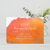 RSVP oranje moderne waterverf RSVP Kaart (Staand voorkant)