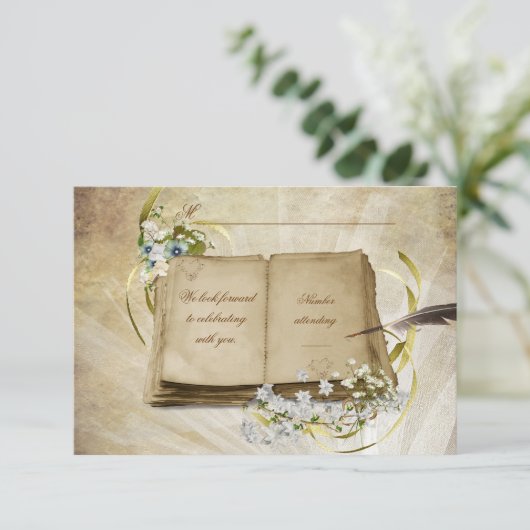 RSVP - Oud bruiloft Boek (Staand voorkant)