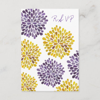 RSVP Paarse gele bloesems Blossom-bruiloft Kaartje