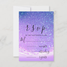 RSVP Paarse Oceaan Blauwe Golven Strand Bruiloft