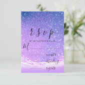 RSVP Paarse Oceaan Blauwe Golven Strand Bruiloft (Staand voorkant)