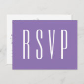 RSVP Paarse of ELKE KLEUR bruiloft reactie Uitnodiging Briefkaart (Voorkant / Achterkant)
