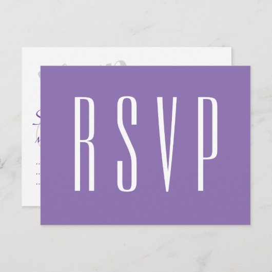 RSVP Paarse of ELKE KLEUR bruiloft reactie Uitnodiging Briefkaart (Voorkant / Achterkant)