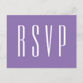 RSVP Paarse of ELKE KLEUR bruiloft reactie Uitnodiging Briefkaart (Voorkant)