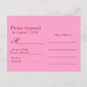 RSVP paarse respons Uitnodiging Briefkaart (Achterkant)