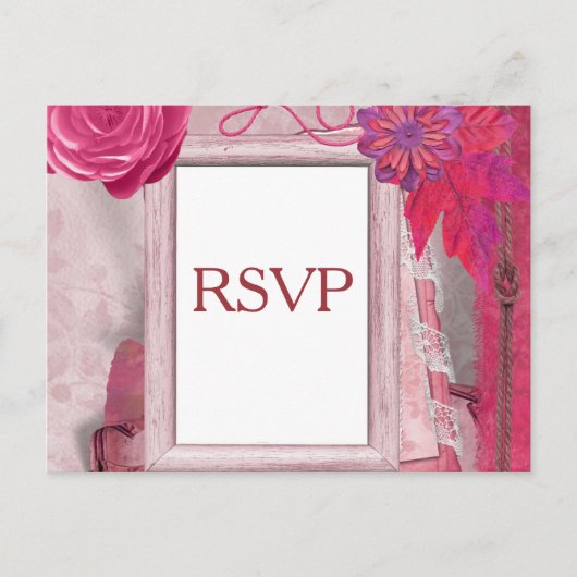 RSVP paarse respons Uitnodiging Briefkaart (Voorkant)