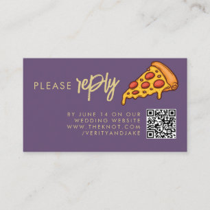 RSVP Paarse Sering Gold PIZZA Modern Minimaal Chic Informatiekaartje