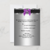 RSVP Paarse zilveren zwarte Zebra Leopard Kaartje (Achterkant)