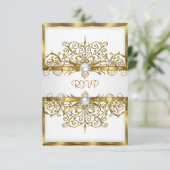 RSVP Parels Wit Goud Elegant Verjaardagsfeest (Staand voorkant)