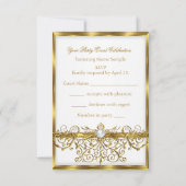 RSVP Parels Wit Goud Elegant Verjaardagsfeest (Achterkant)