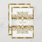 RSVP Parels Wit Goud Elegant Verjaardagsfeest (Voorkant / Achterkant)