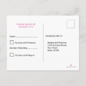 RSVP Parijs Eiffeltoren Roze Wit Sweet 16 Uitnodiging Briefkaart (Achterkant)