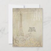 RSVP Paris Parisian Stylish Wedding Kaartje (Voorkant)