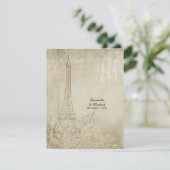 RSVP Paris Parisian Stylish Wedding Kaartje (Staand voorkant)