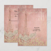 RSVP  Paris Parisian Stylish Wedding Kaartje (Voorkant / Achterkant)
