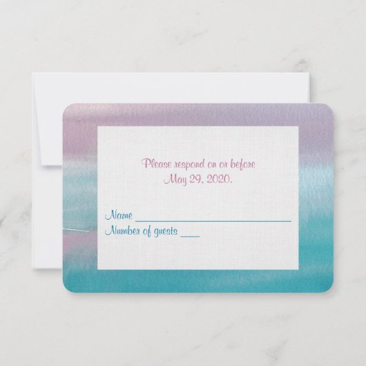 RSVP-partij in waterverf RSVP Kaartje (Achterkant)
