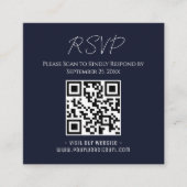 RSVP Party Dubbelzijdige QR-code voor e-mail Vierkante Visitekaartje (Voorkant)