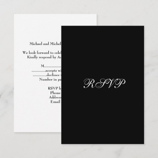 RSVP Party Evenement Zwart-wit (Voorkant / Achterkant)