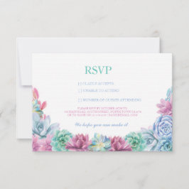 RSVP Pastel Trouw Rustieke Succulenten Bloemkaarte Kaartje
