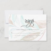 RSVP | Pastel Waterverf Mint Perzik gebladerte (Voorkant)