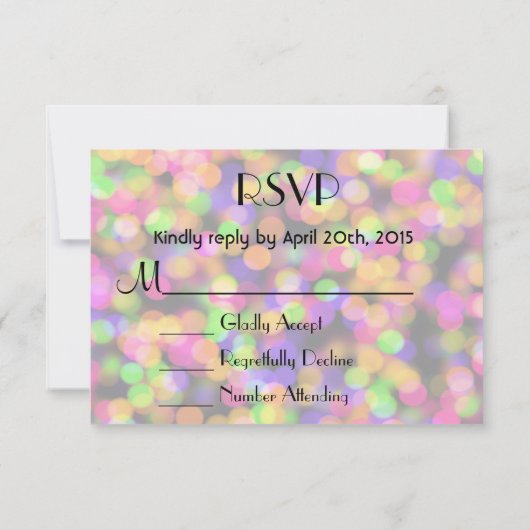 RSVP-patroon voor helder en mousserend licht RSVP Kaartje (Achterkant)
