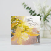 *~* RSVP Peach Waterverf Floral AR15 QR WEDDING Kaart (Staand voorkant)