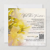 *~* RSVP Peach Waterverf Floral AR15 QR WEDDING Kaart (Achterkant)