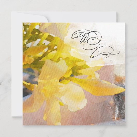 *~* RSVP Peach Waterverf Floral AR15 QR WEDDING Kaart (Voorkant)