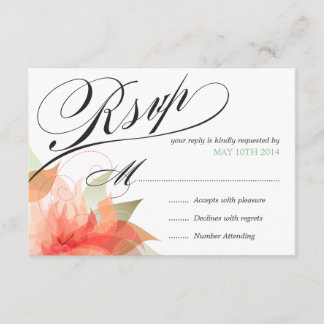 RSVP Peachy Oranje Floral Deluxe 2-zijdig Kaartje
