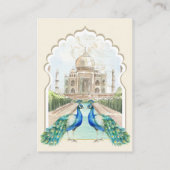 RSVP Peacock Taj Mahal Indiase bruiloft QR-code Informatiekaartje (Achterkant)