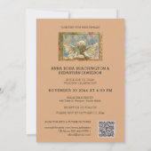 *~ RSVP Peacock  Victoriaans QR AR24 Wedding Kaart (Achterkant)