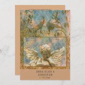 *~ RSVP Peacock  Victoriaans QR AR24 Wedding Kaart (Voorkant / Achterkant)