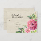RSVP Peony Roos Rustic Country Boerderij Wood BOHO (Voorkant / Achterkant)